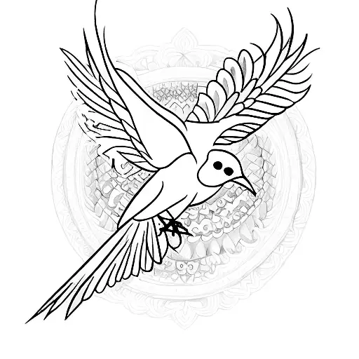 Create A Tattoo Featuring A Bird Surrounded By The Numbers Mcmlxxvii And Mmix