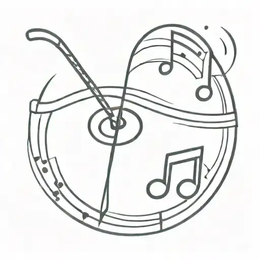 Hockey Puck Or Stick And Music Note