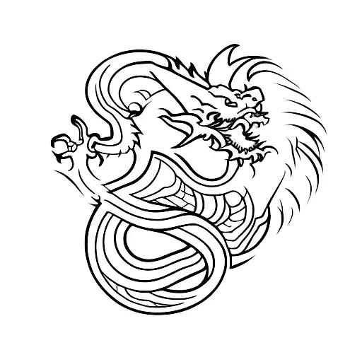 Combine Elements Of Wushu And Dragon In A Minimalist Design
