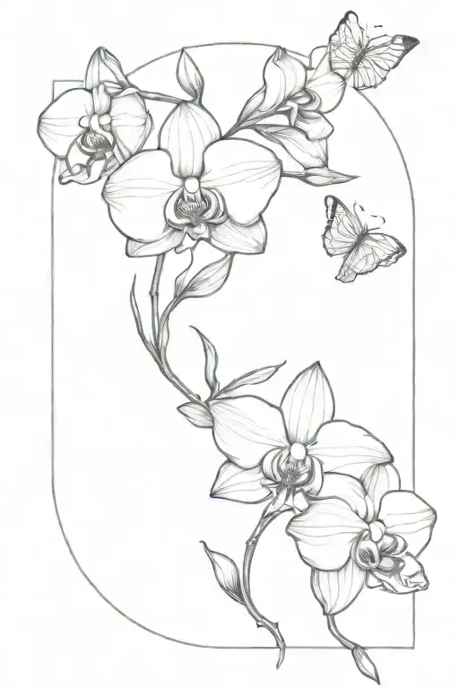 Moon Orchid Butterfly And Horse