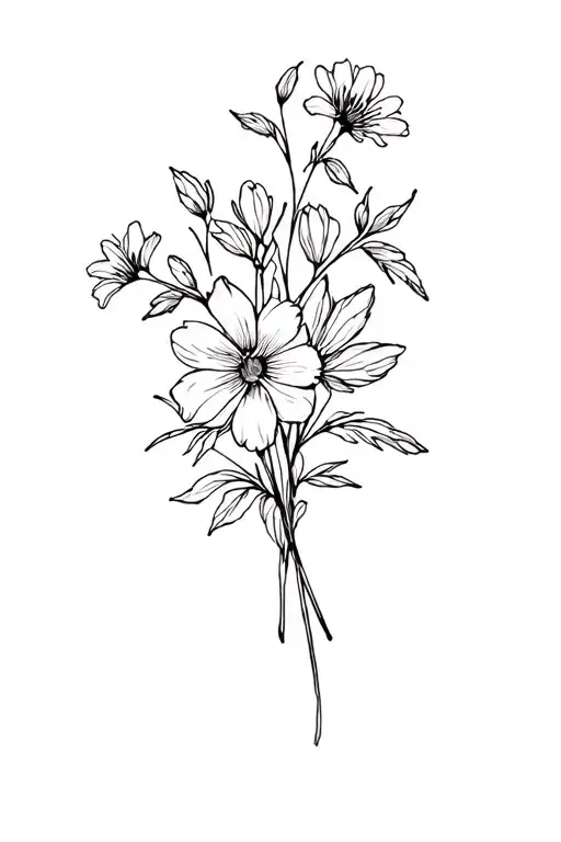 Flower Bouquet With March June And January Birth Flowers