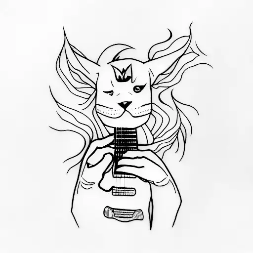 A Minimalist Tattoo Of Suga From Bts Playing A Guitar