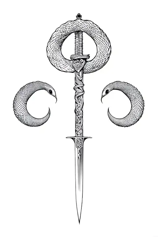 Celtic Claymore With Chinese Snake Wrapped