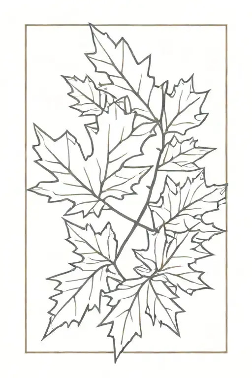 Pine Branch And Canadian Maple Leaf