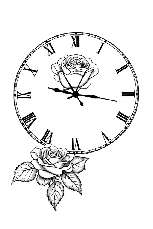 Clock Inside A Rose