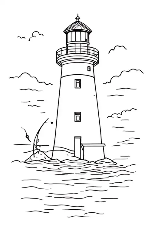 Fishing Line And Light House