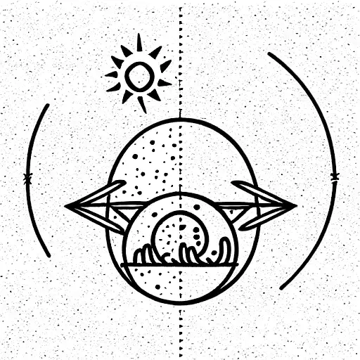 Scale With Sun And Moon And Libra Constellation Above It