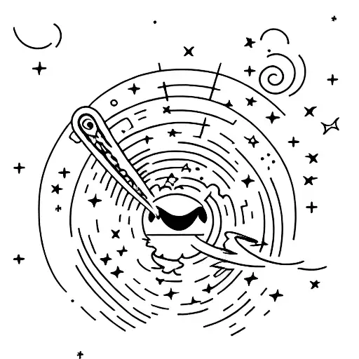 A Meteor Shaped Like A Cat Flying Through A Galaxy