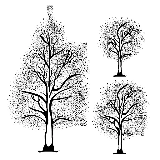 Four Big Tree And Two Little