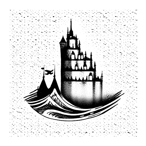 Mysterious Girl Water Castle Fear Waves