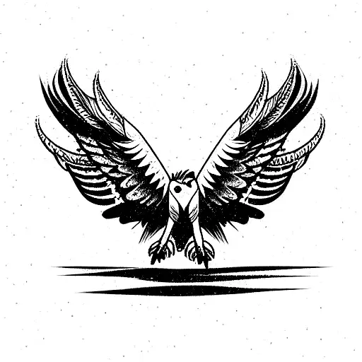 Frontal Eagle With Open Wings