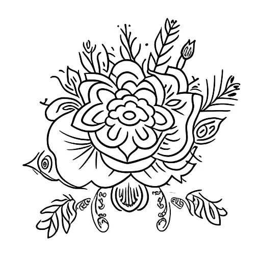 Blessed To Be Alive' On Shoulder With Floral Design