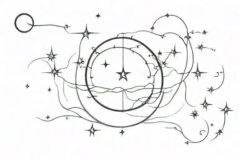 Grunge Center Moon Tramp Stamp