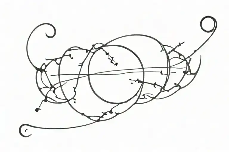 Grunge Center Moon Tramp Stamp Straight Horizontal