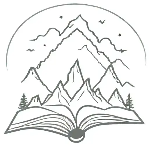 Open Book With Three Peaked Mountain On Top