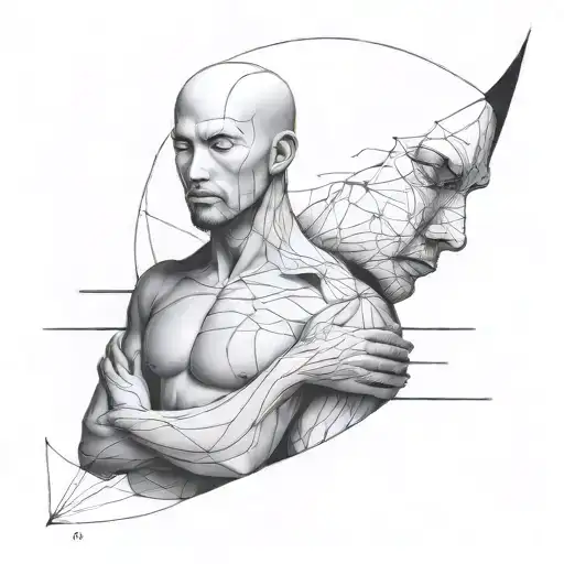 Simple Abstract Human Art Using Black Lines Depicting The Interfacing Between Therapist And Client