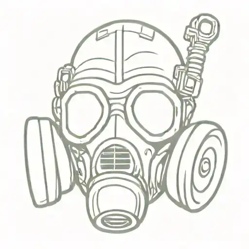 Gas Mask Mixed With Skull