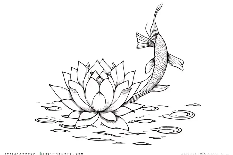 White Lotus Avatar And Koi Fish Swimming