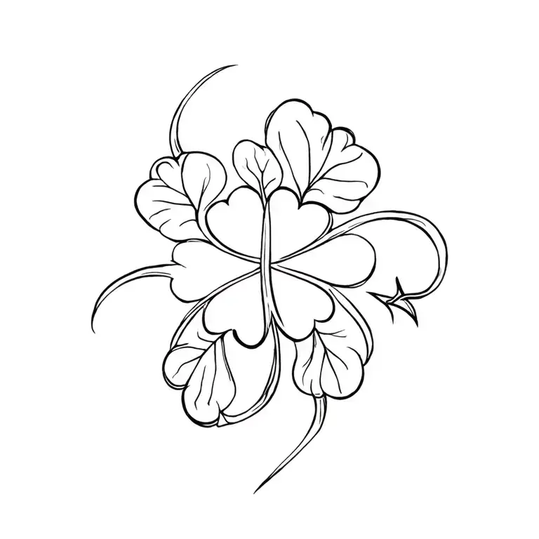 Four Deciduous Clover Around The Dragon