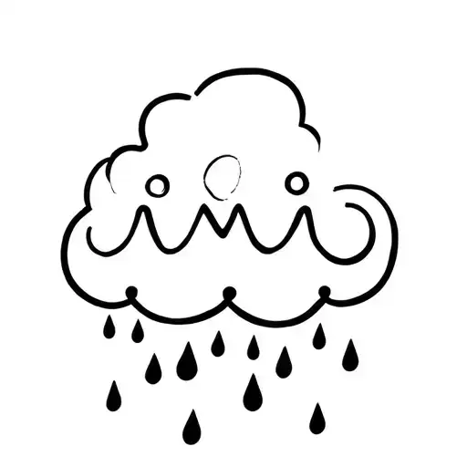 Simple Crown With A Cloud Above And Rain Drops