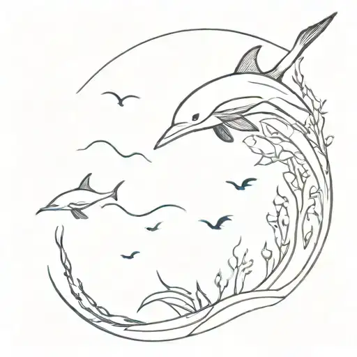 Flowy Sea Animal Scene
