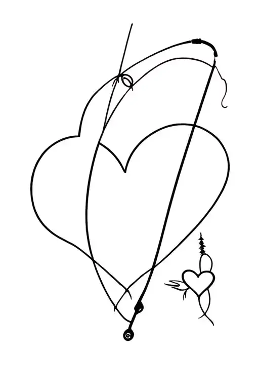 Fishing Rod And Heart