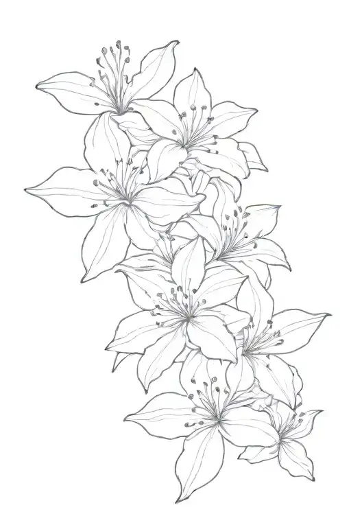 Single Azalea Flower Outline