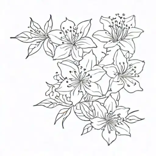 Four Azalea Flowers Wrapped