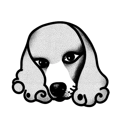 French Poodle Dog Face With A Girls Face Huged