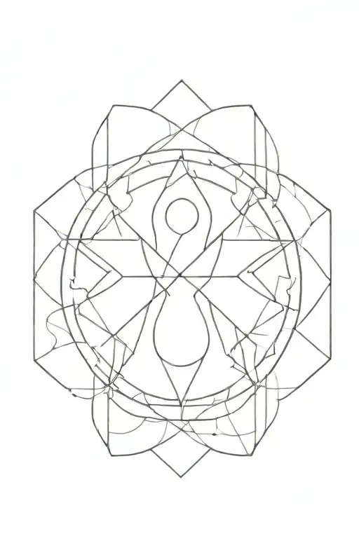 A Design Includes Symbols And Geometric Pattern That Represents Female Power And Strength