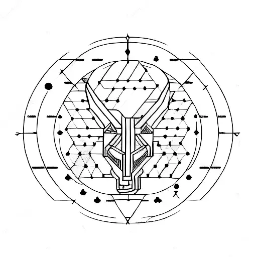 A Binary Code Pattern Forming A Zodiac Sign