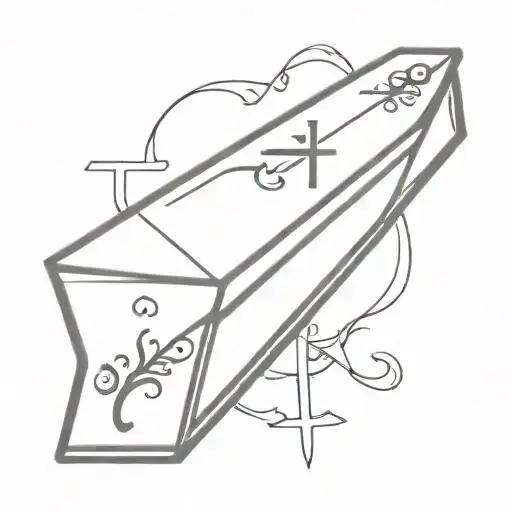 Gothic Coffin With A Cross On It