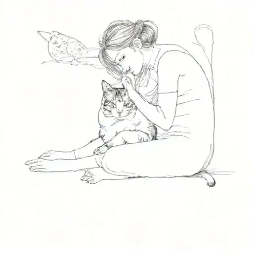 A Woman With A Cat