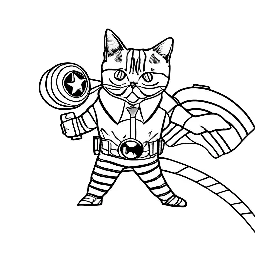 A Cat Dressed As A Marvel Superhero With The Guadeloupe Island In The Background