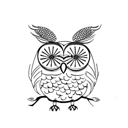 A Minimalist Flower Bouquet With An Owl Perched On Top