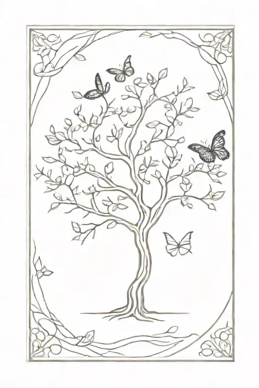Tree Of Life With Butterfly