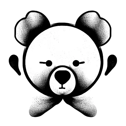 Teddy Bear With One Ear And A Round Nose With A Heart On It