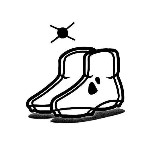 A Little Ghost With A Footbal And Football Boots