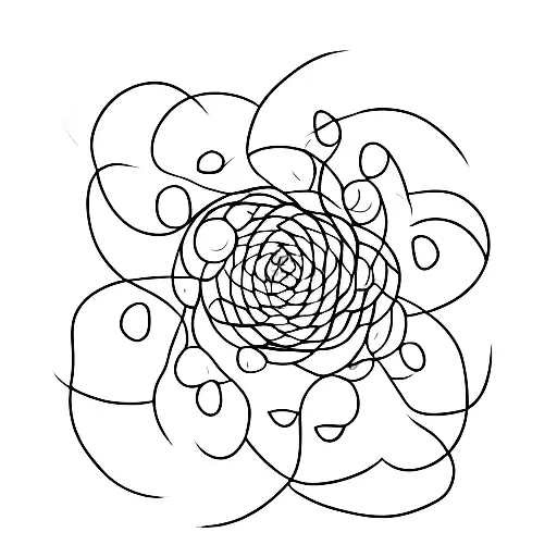 A Single Continuous Line Forming A Pea Plant Growing From A Pod