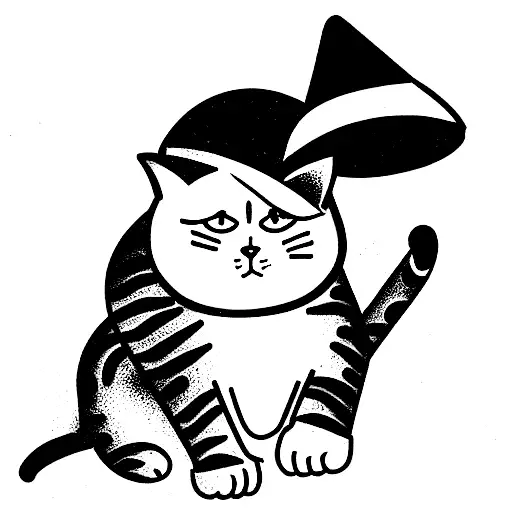 Grouchy Cat With Birthday Hat