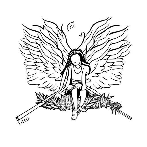 Angel Smoking Weed And High