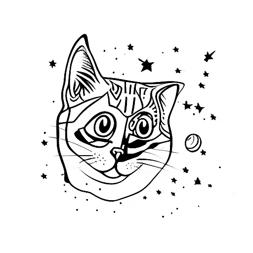 Cat Open Space Stars