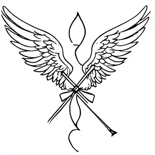 Mix Of Angel Wings And Bow And Arrow But The Wings Are Bow