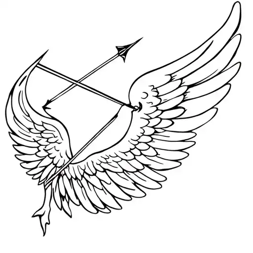 Mix Of Angel Wings And Bow And Arrow But The Wings Are Bow