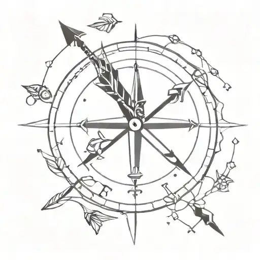Arrow Compass With Initials