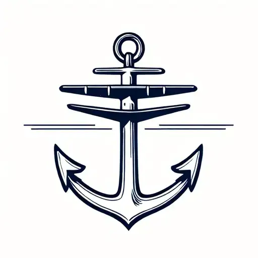 Train With Aeroplane And Anchor Surround