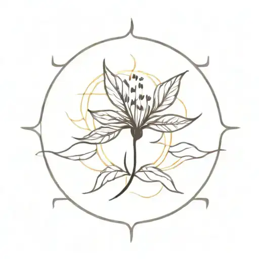 Sun And Clove Combined Together Symbolizing