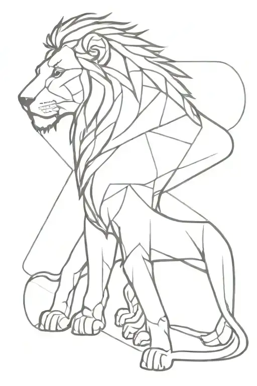 Twin Boy Geometric Lion Leo Zodiac Sign