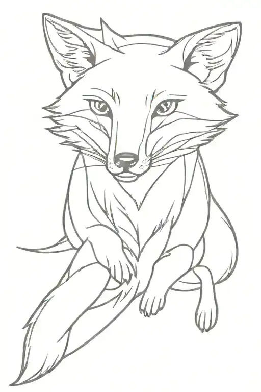 Fox In Japanese Style 3D Looking Left