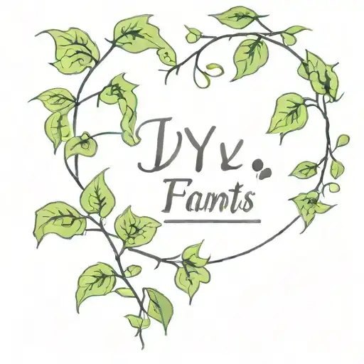 Ivy Plants With Kids Footprint And Name Written
